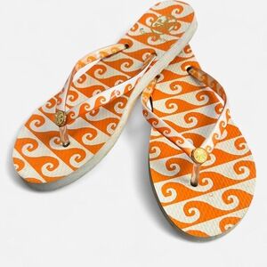Tory burch orange flip flops
